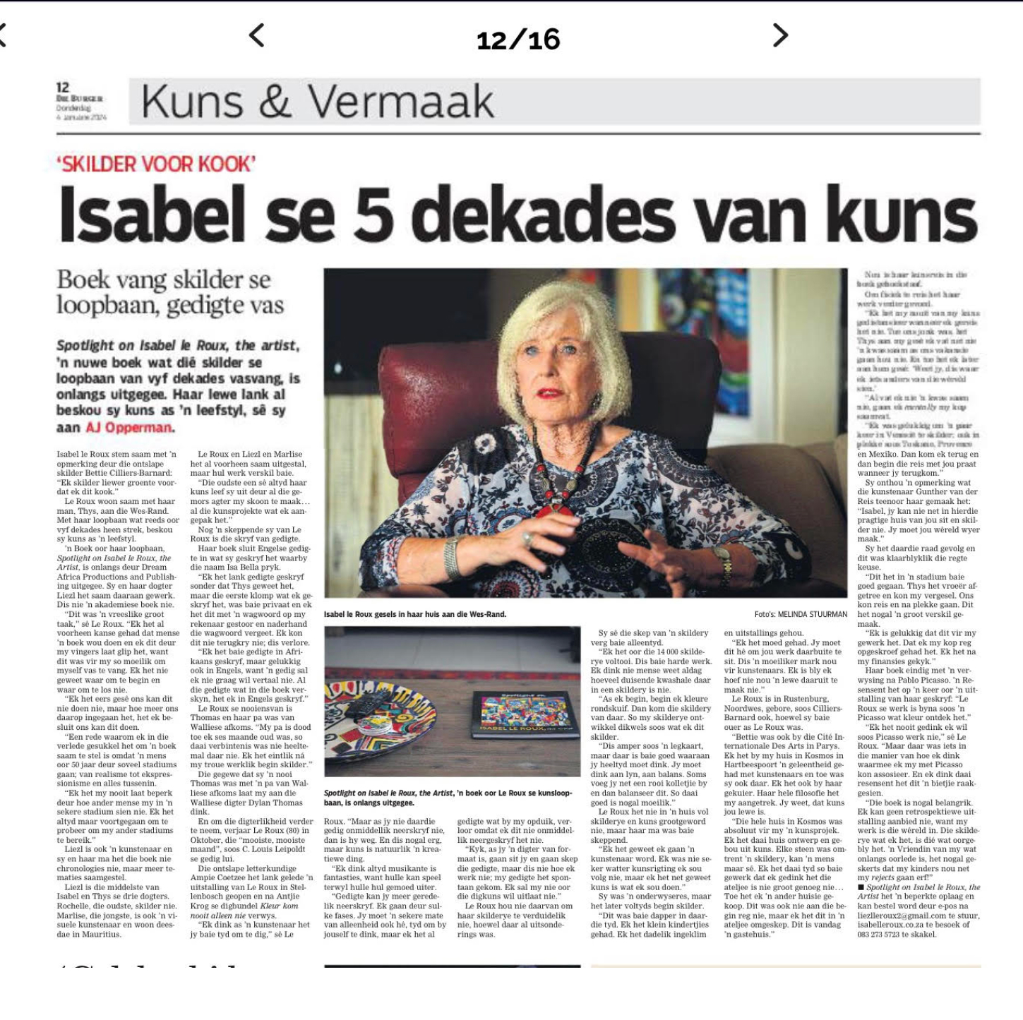 Isabel se 5 dekades van kuns