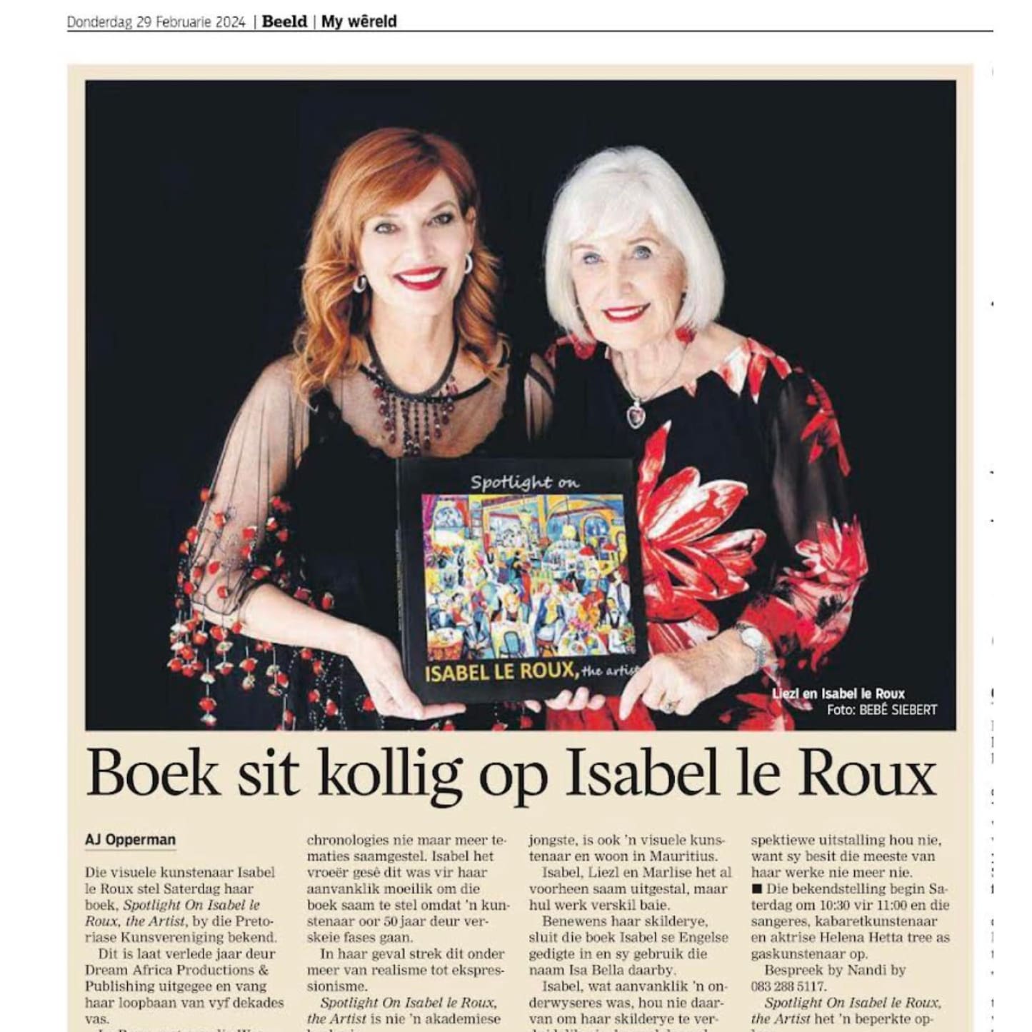 Book sit kollig op Isabel le Roux