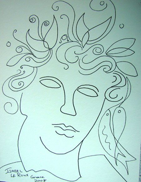 Greece Face with Fish