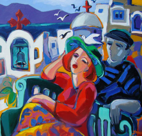Girl in Santorini