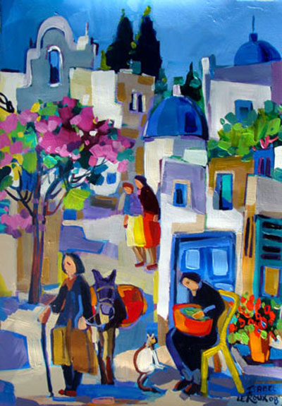 Greek Woman with Cat
