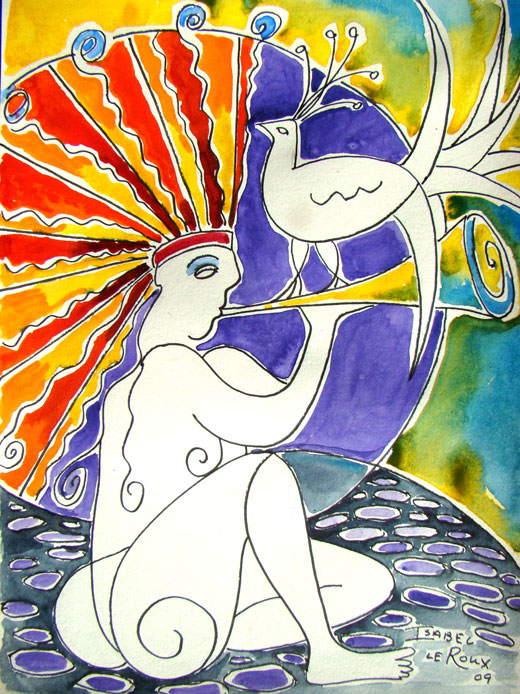 White Peacock in the Sun